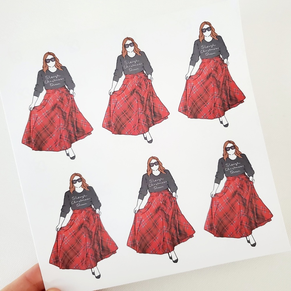 LB055 STICKERS Sleigh Christmas Queen Custom Poshmark Stickers Perosnalizable - Picture 3 of 7